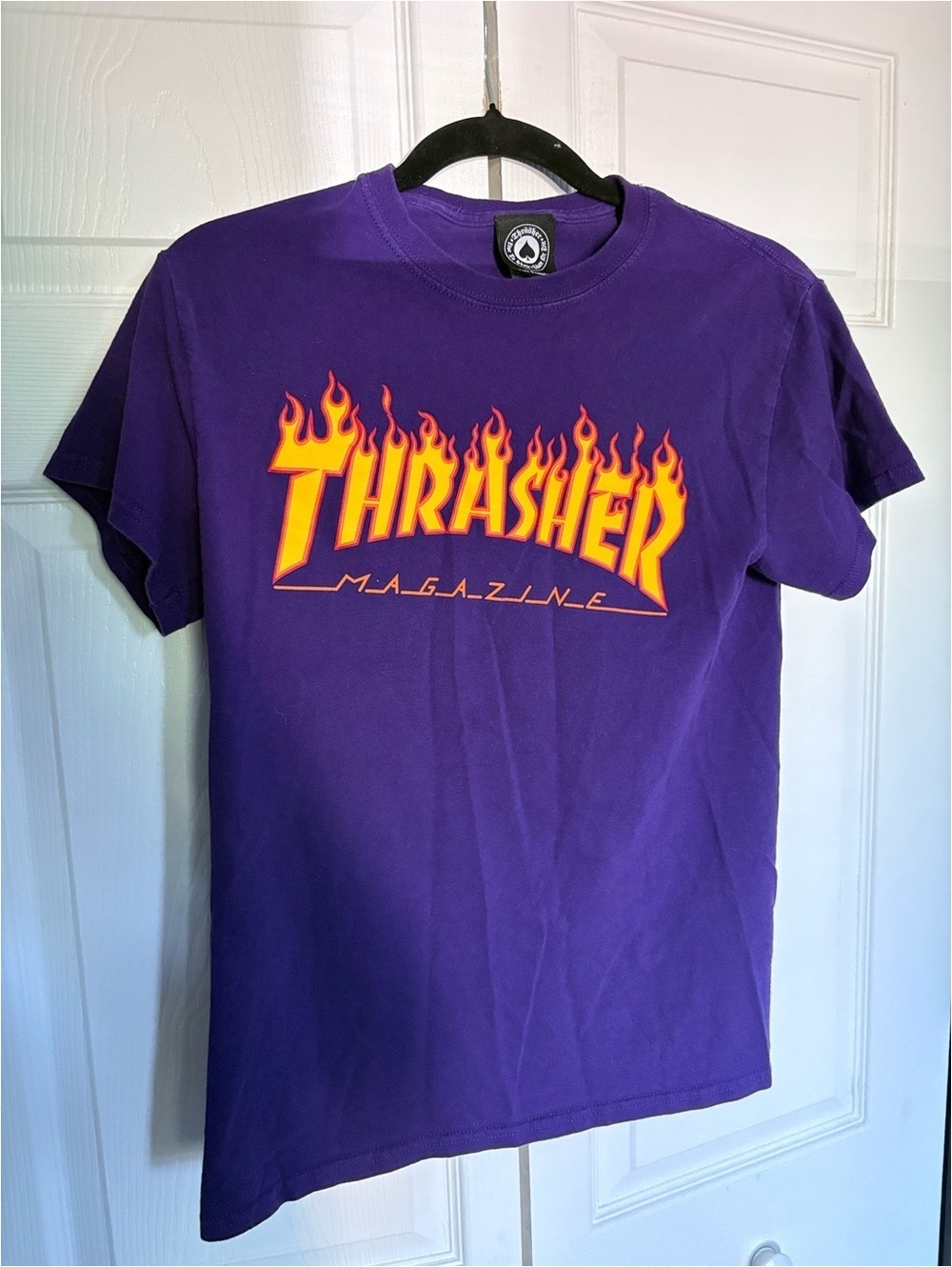 Thrasher Flame Logo Purple T-Shirt